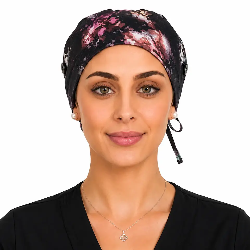 Gorro Clínico con Botones para Mascarilla - Camuflaje Pixelado Colores 3