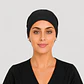 Gorro Clínico con Botones para Mascarilla - Negro Liso Premium - Miniatura 2