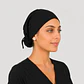 Gorro Clínico con Botones para Mascarilla - Negro Liso Premium - Miniatura 3