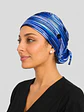 Gorro Clínico con Botones para Mascarilla - Azul Líneas Abstractas - Miniatura 1