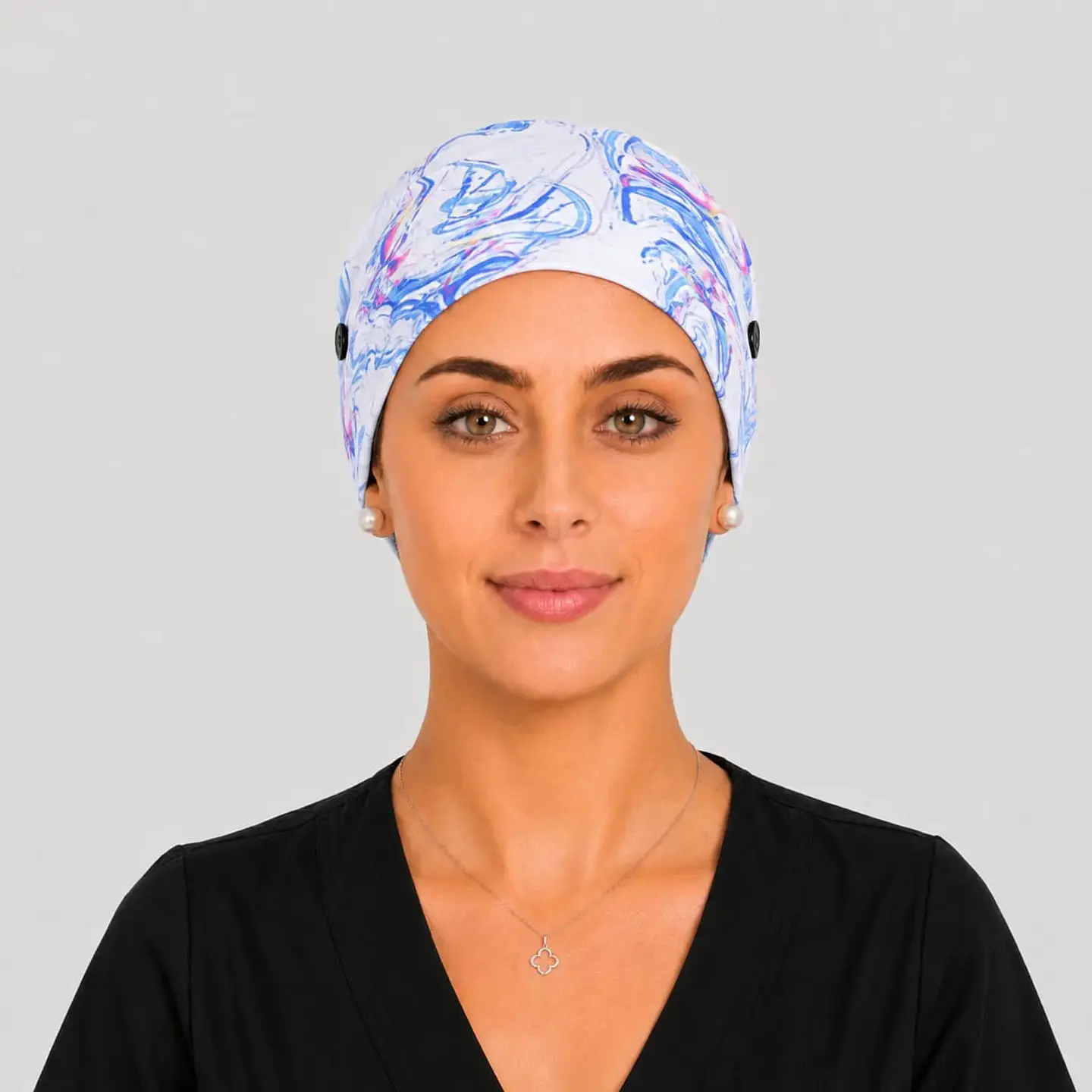 Gorro Clínico con Botones para Mascarilla - Diseño arcoiris 3