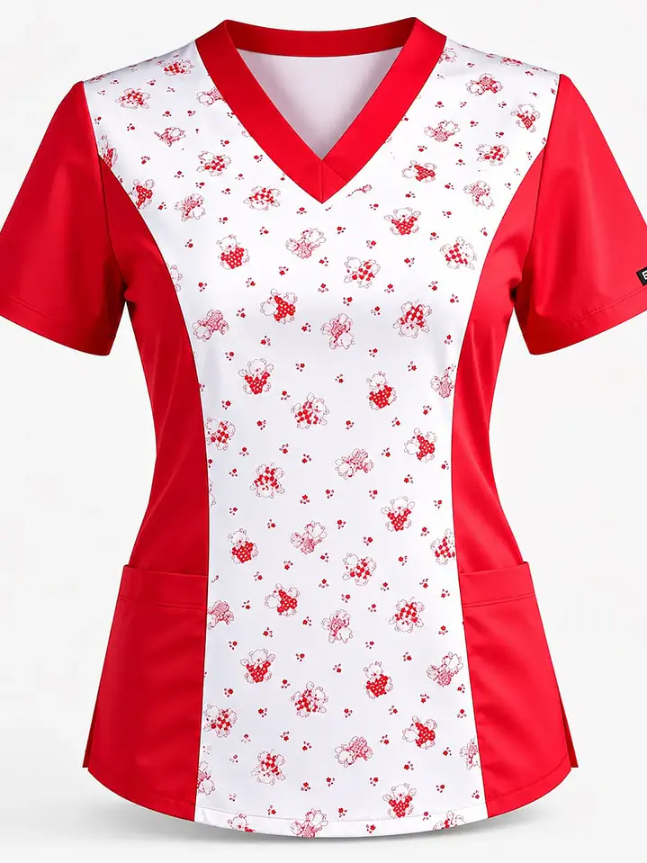 Blusa Roja Estampado Ositos Pediatria 2