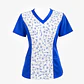 Blusa Azul Rey Estampado Florcitas - Miniatura 2