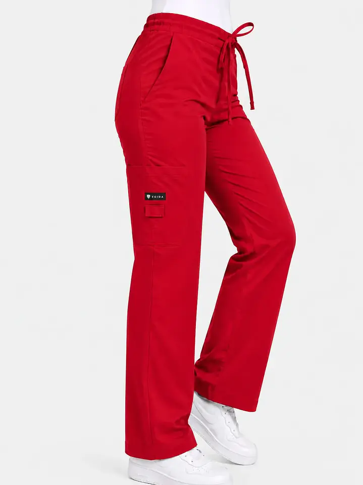 Pantalón Clínico Cargo Rojo con Bolsillos - Fabricación Nacional 2
