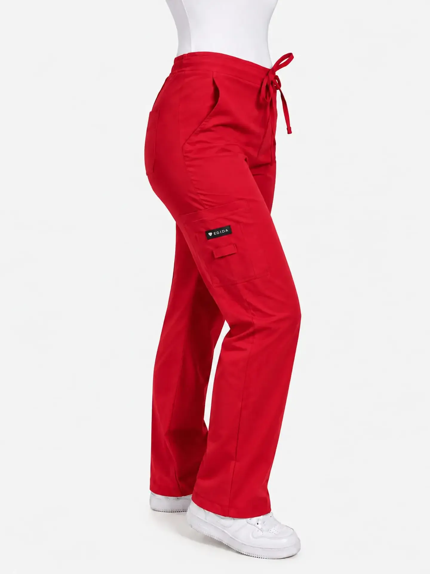 Pantalón Clínico Cargo Rojo con Bolsillos - Fabricación Nacional 1