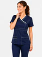 Blusa Clínica Modelo Cargo Poplin Azul Marino - Miniatura 1