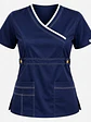 Blusa Clínica Modelo Cargo Poplin Azul Marino - Miniatura 3