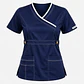 Blusa Clínica Modelo Cargo Poplin Azul Marino - Miniatura 3