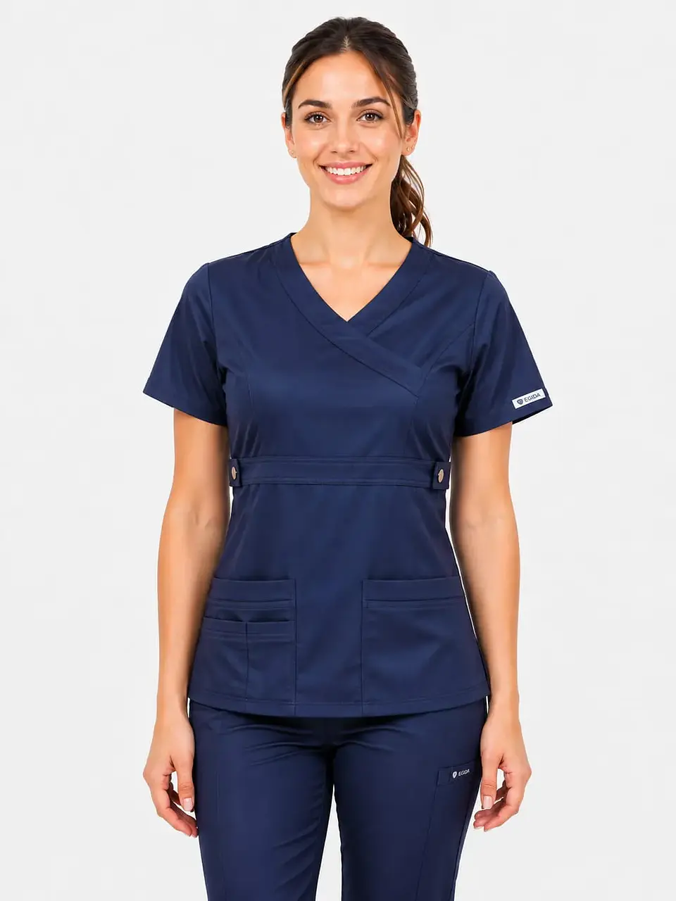 Blusa Clínica Modelo Cargo Azul Marino Poplin  3