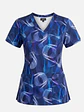 Blusa clínica Antifluido Estampada Azul - Aquamarine Abstracto | Egida Chile - Miniatura 3