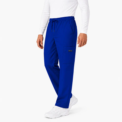 Pantalón Clínico Cargo Azul Rey Hombre Antifluido