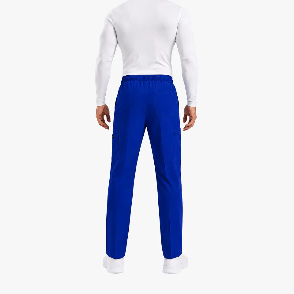 Pantalón Clínico Cargo Azul Rey Hombre Antifluido 4