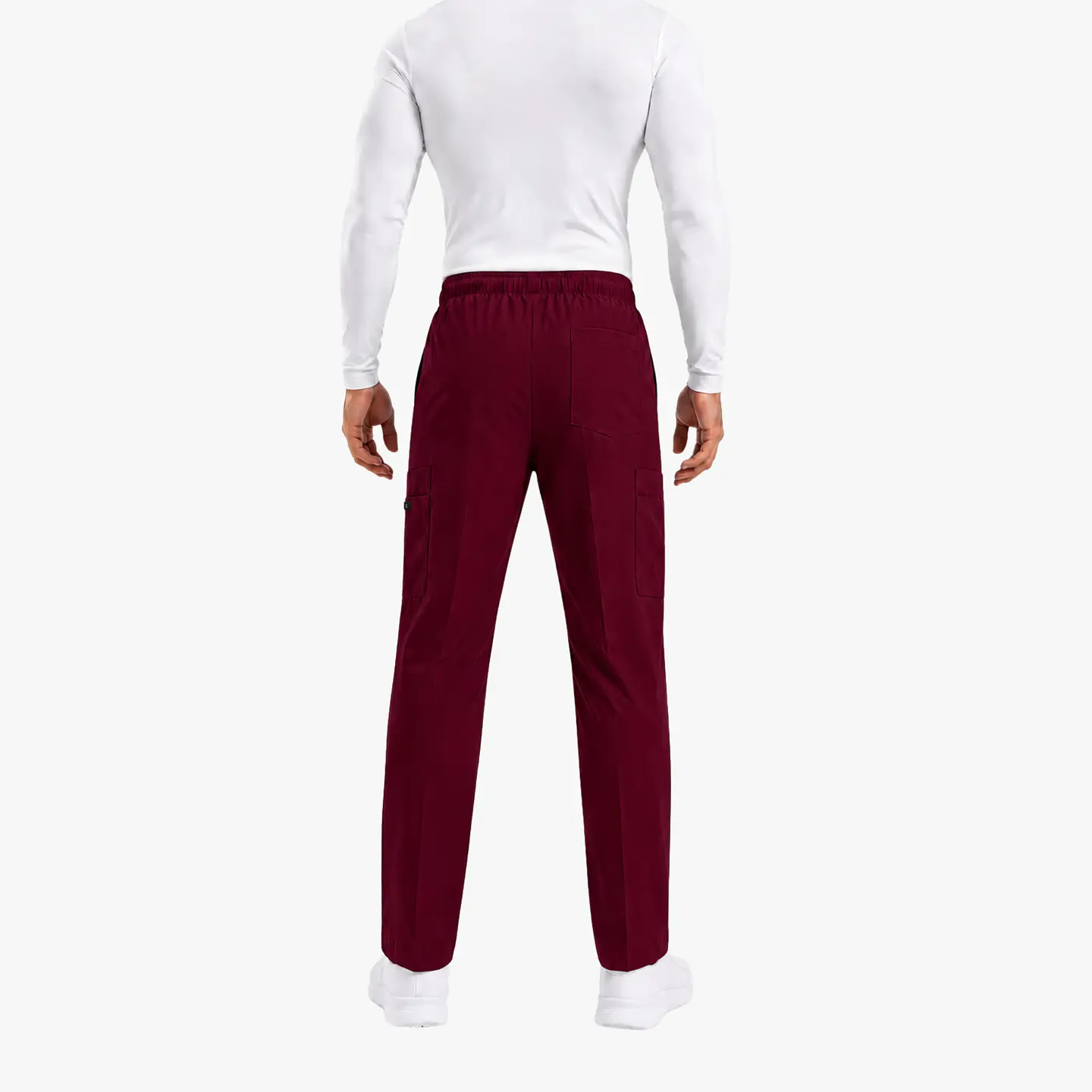 Pantalón Clínico Cargo Burdeo Hombre Antifluido 4