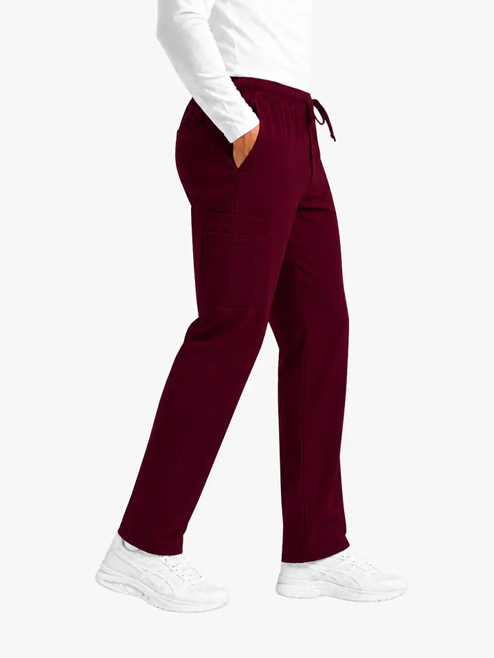 Pantalón Clínico Cargo Burdeo Hombre Antifluido 2