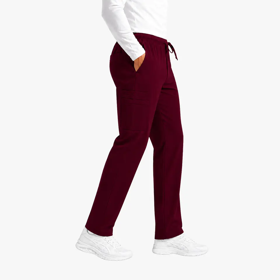 Pantalón Clínico Cargo Burdeo Hombre Antifluido 2