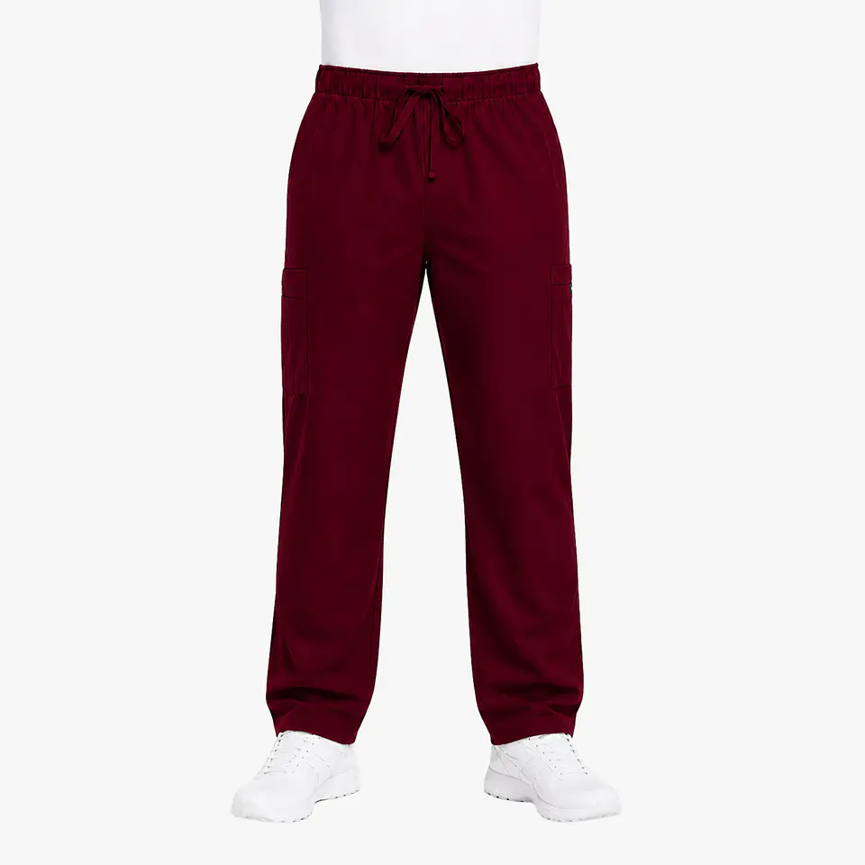 Pantalón Clínico Cargo Burdeo Hombre Antifluido 3