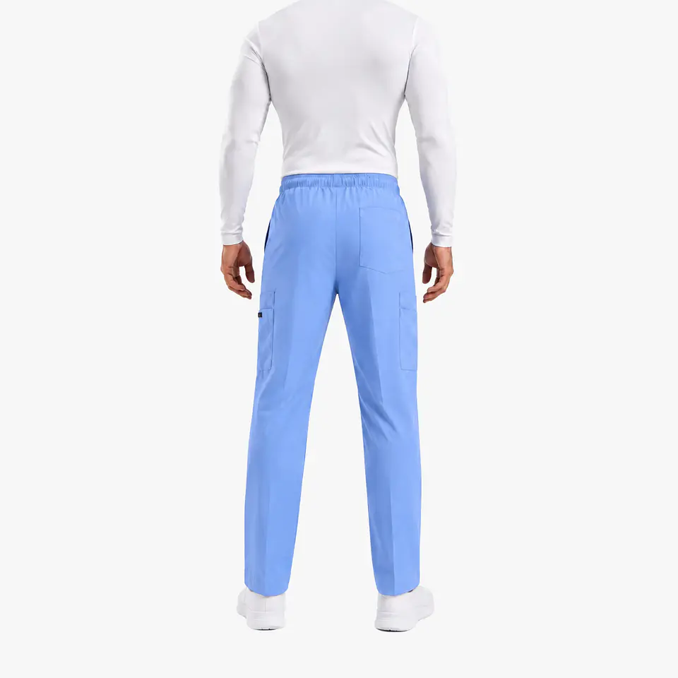 Pantalón Clínico Cargo Celeste Hombre Antifluido 4