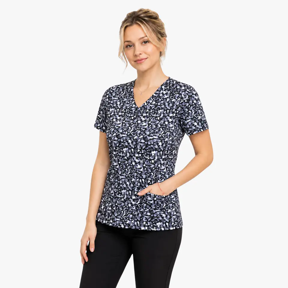 Blusa Clínica Estampada Nébula Gris Premium Egida 1