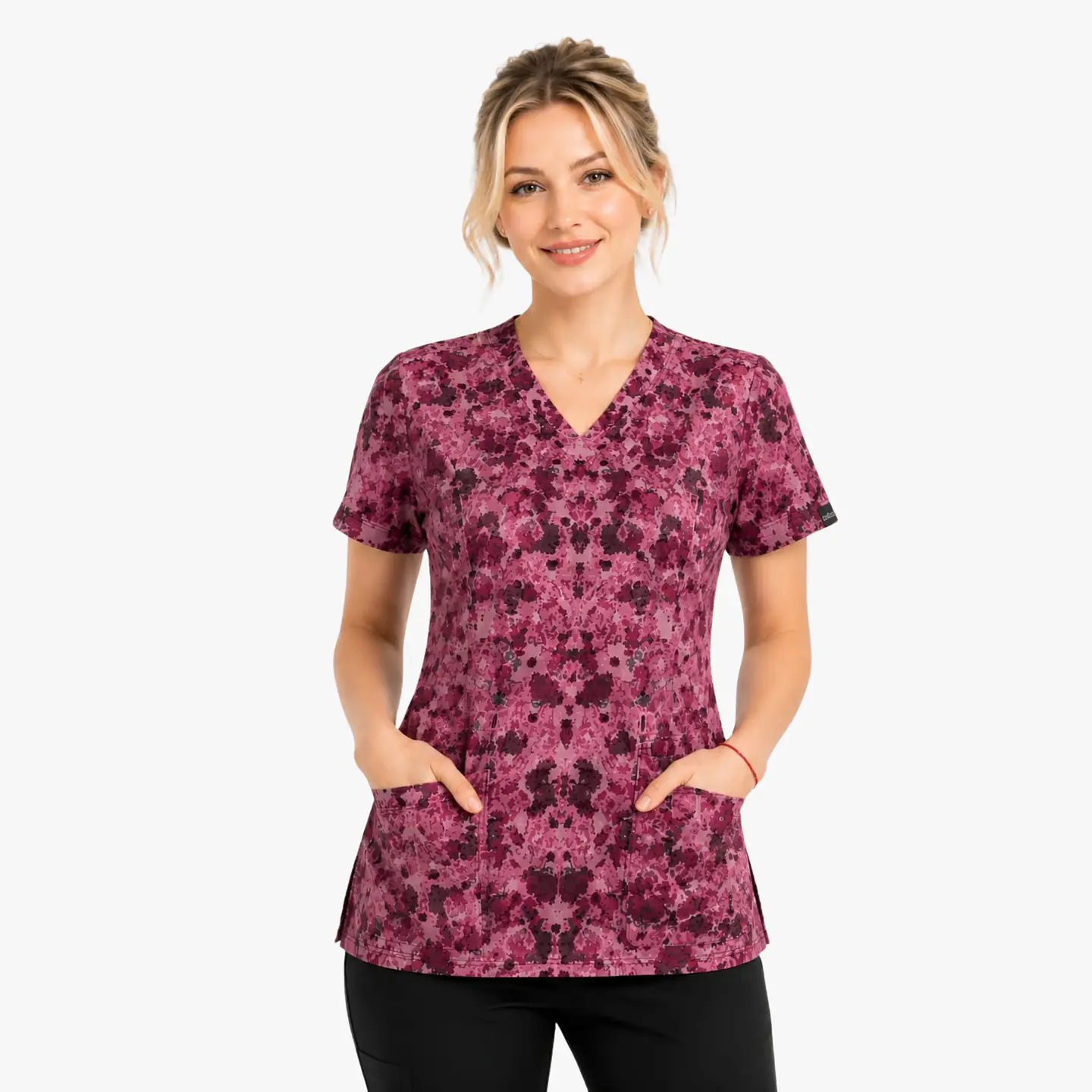 Blusa Clínica Estampada Sakura Fucsia Premium 2