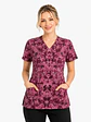Blusa Clínica Estampada Sakura Fucsia Premium - Miniatura 2