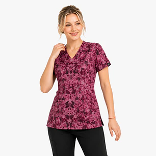 Blusa Clínica Estampada Sakura Fucsia Premium