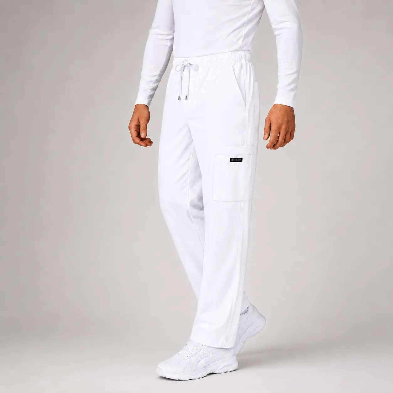 Pantalón Clínico Cargo Blanco Hombre Premium