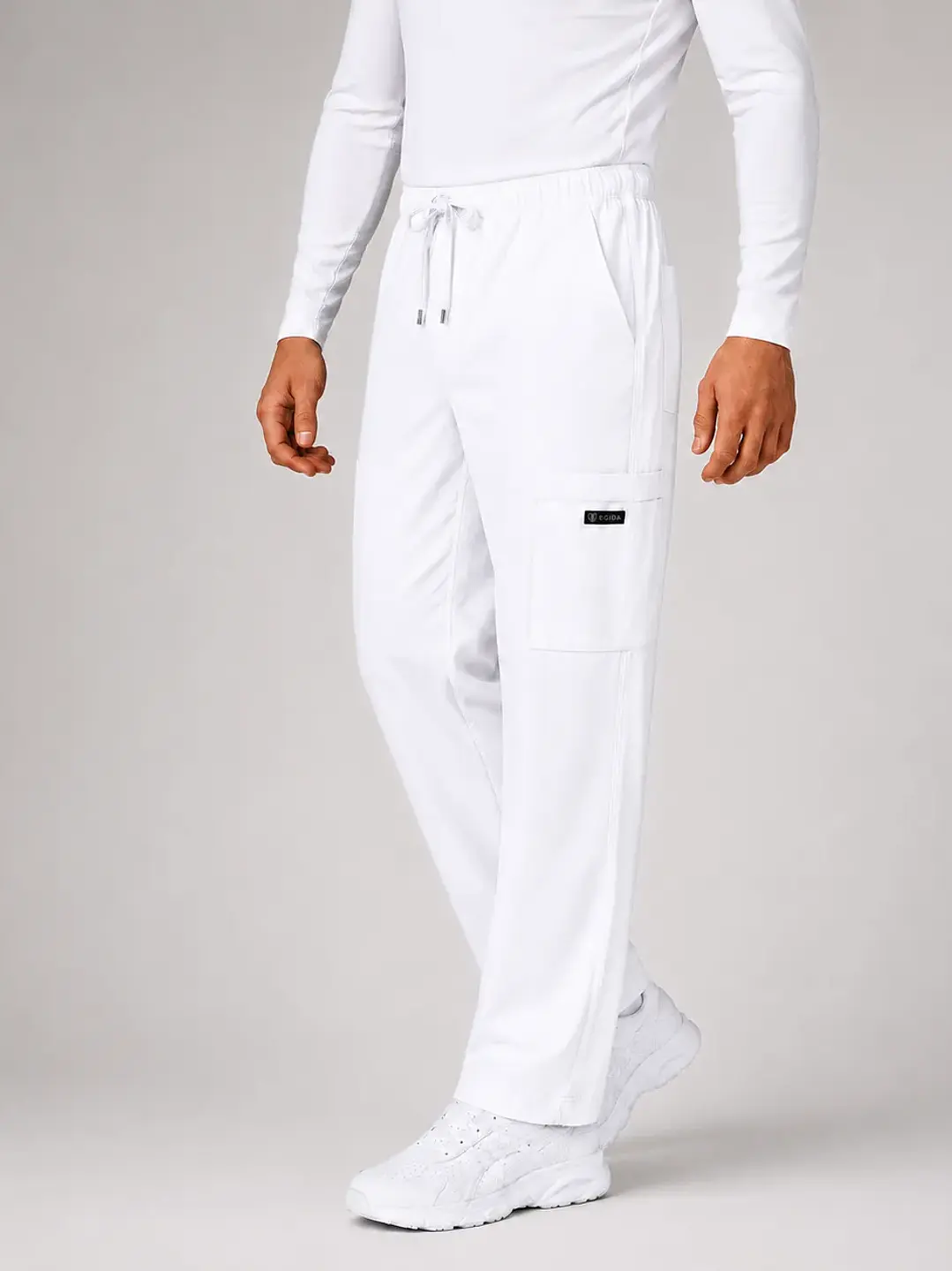 Pantalón Clínico Cargo Blanco Hombre Premium  - Uniformes clínicos Égida Chile