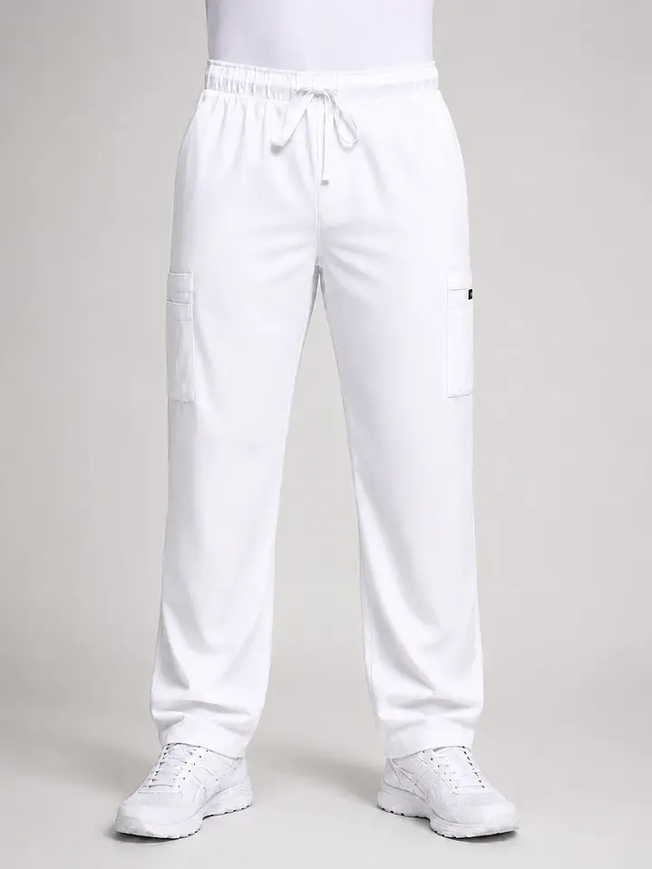 Pantalón Clínico Cargo Blanco Hombre Premium  3