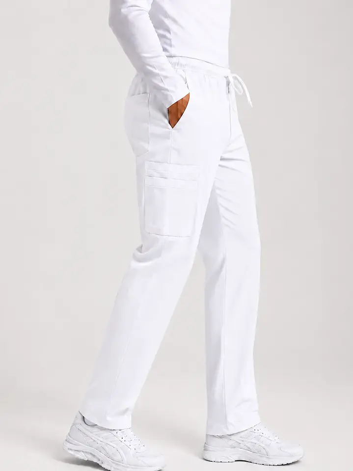 Pantalón Clínico Cargo Blanco Hombre Premium  2