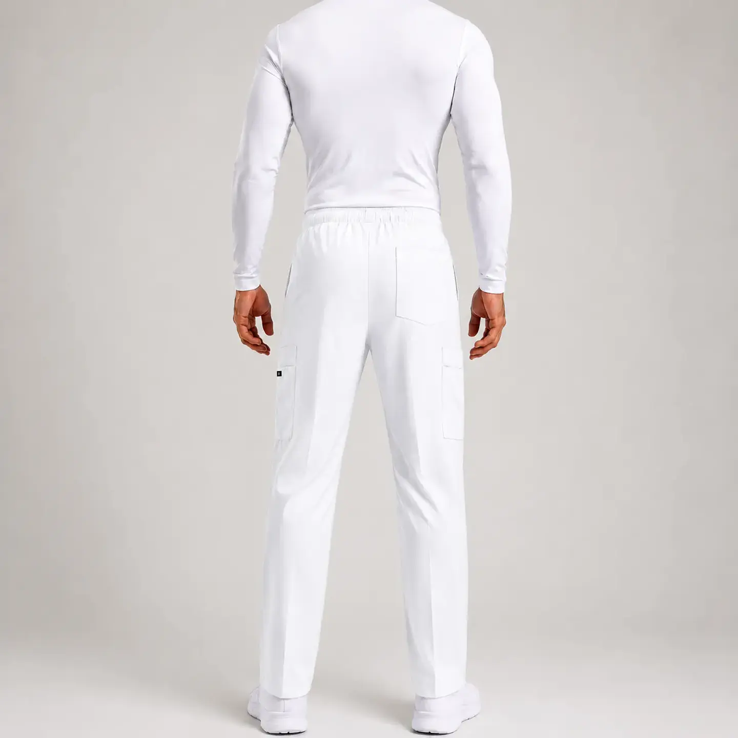 Pantalón Clínico Cargo Blanco Hombre Premium  4