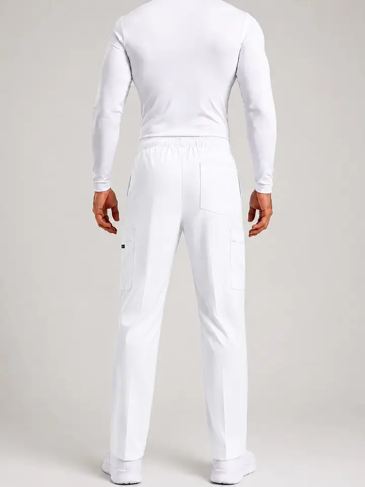 Pantalón Clínico Cargo Blanco Hombre Premium  4