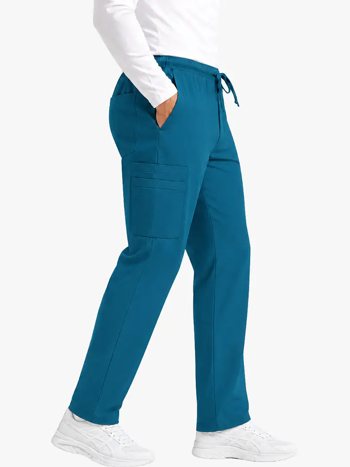Pantalón Clínico Cargo Verde petróleo Hombre Premium  2