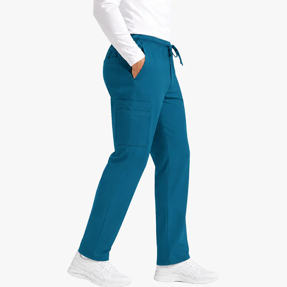 Pantalón Clínico Cargo Verde petróleo Hombre Premium  2