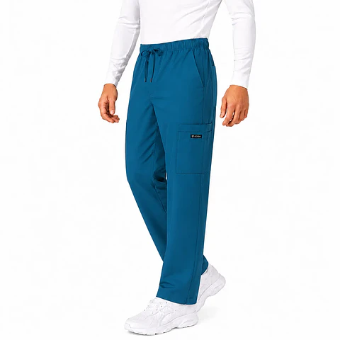 Pantalón Clínico Cargo Verde petróleo Hombre Premium 