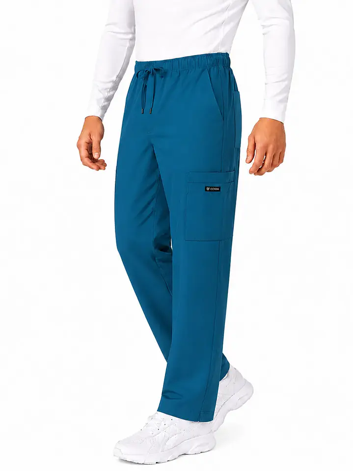 Pantalón Clínico Cargo Verde petróleo Hombre Premium  1