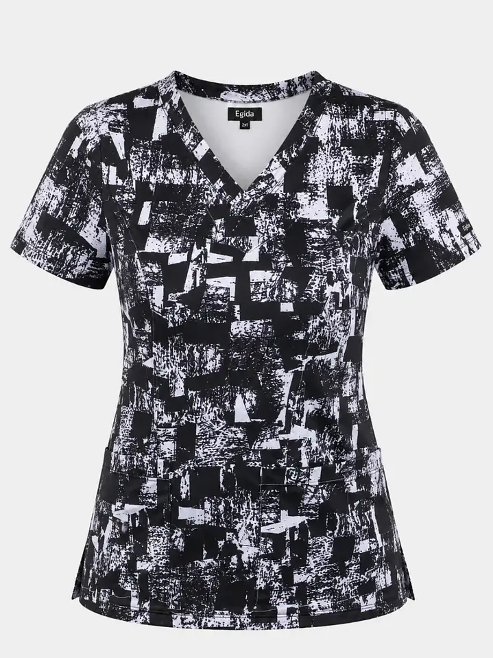 Blusa Clínica Estampada Mosaico Black and White  3