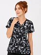 Blusa Clínica Estampada Mosaico Black and White  - Miniatura 2