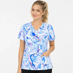 Blusa Clínica Estampada Aurora Blue Premium