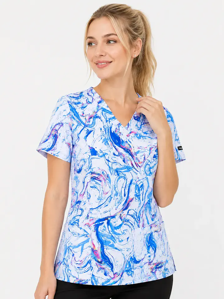 Blusa Clínica Estampada Aurora Blue Premium 2