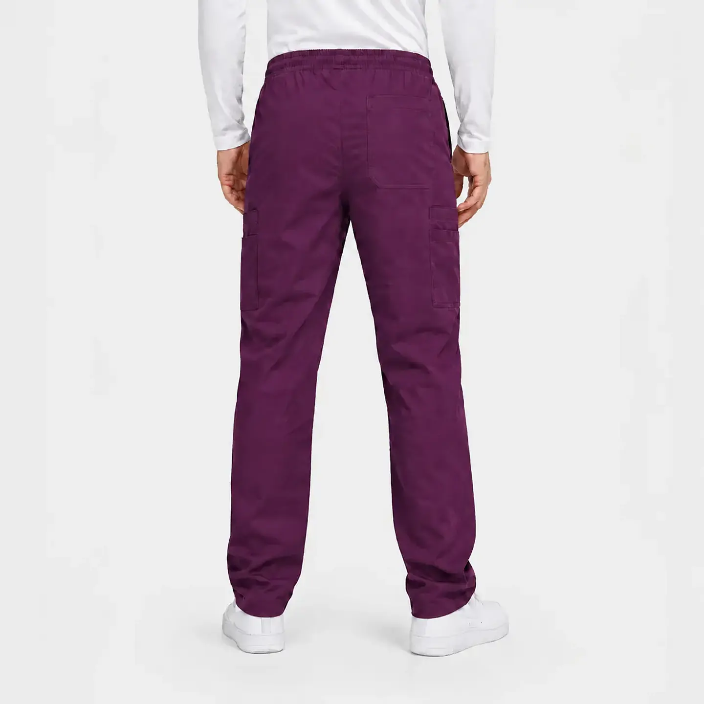 Pantalón Clínico Cargo Poplin Burdeo Hombre 4