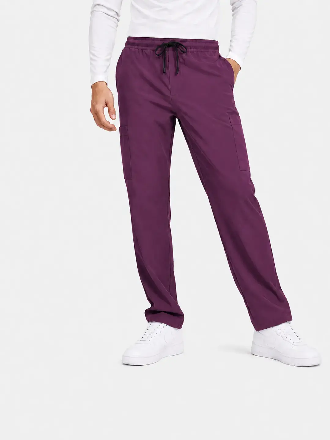 Pantalón Clínico Cargo Poplin Burdeo Hombre - Uniformes clínicos Égida Chile