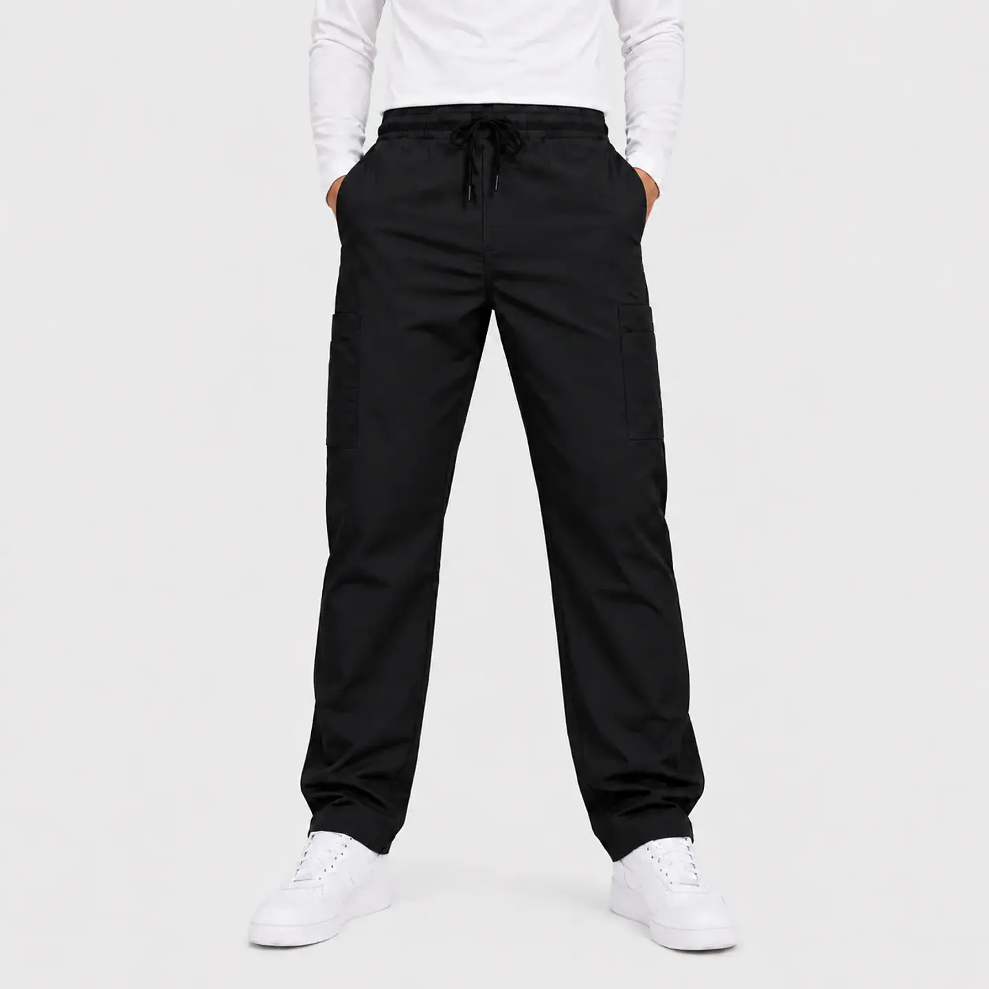 Pantalón Clínico Cargo Poplin Negro Hombre 2