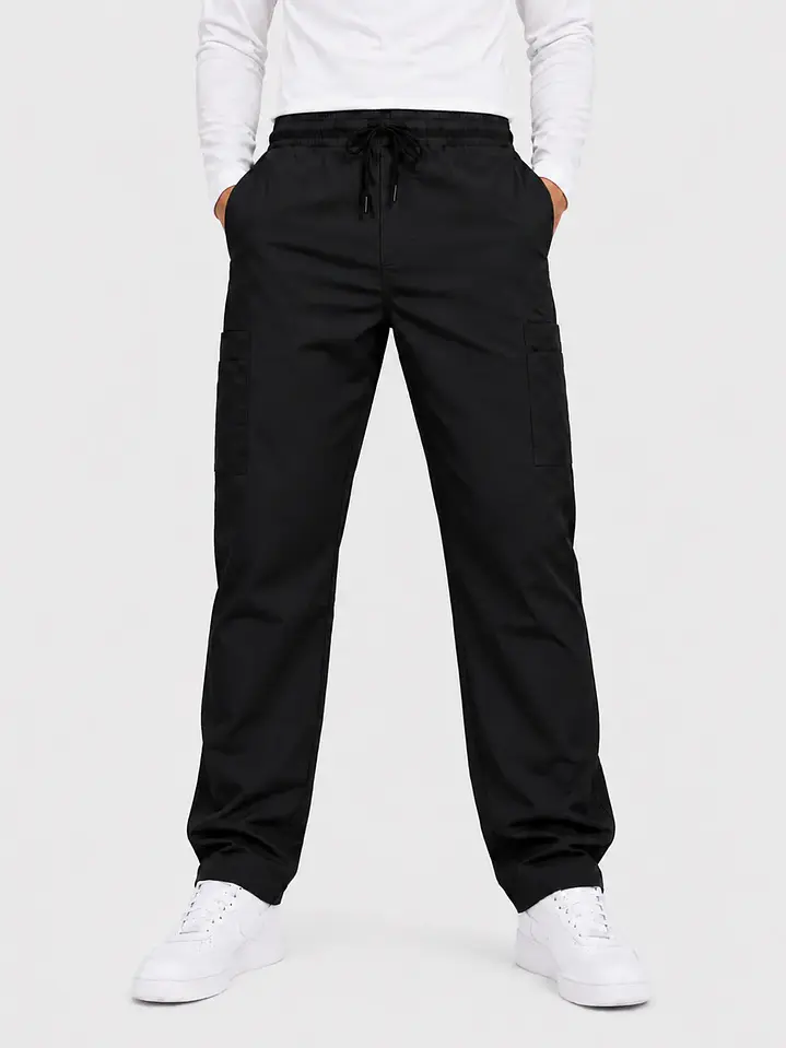 Pantalón Clínico Cargo Poplin Negro Hombre 3