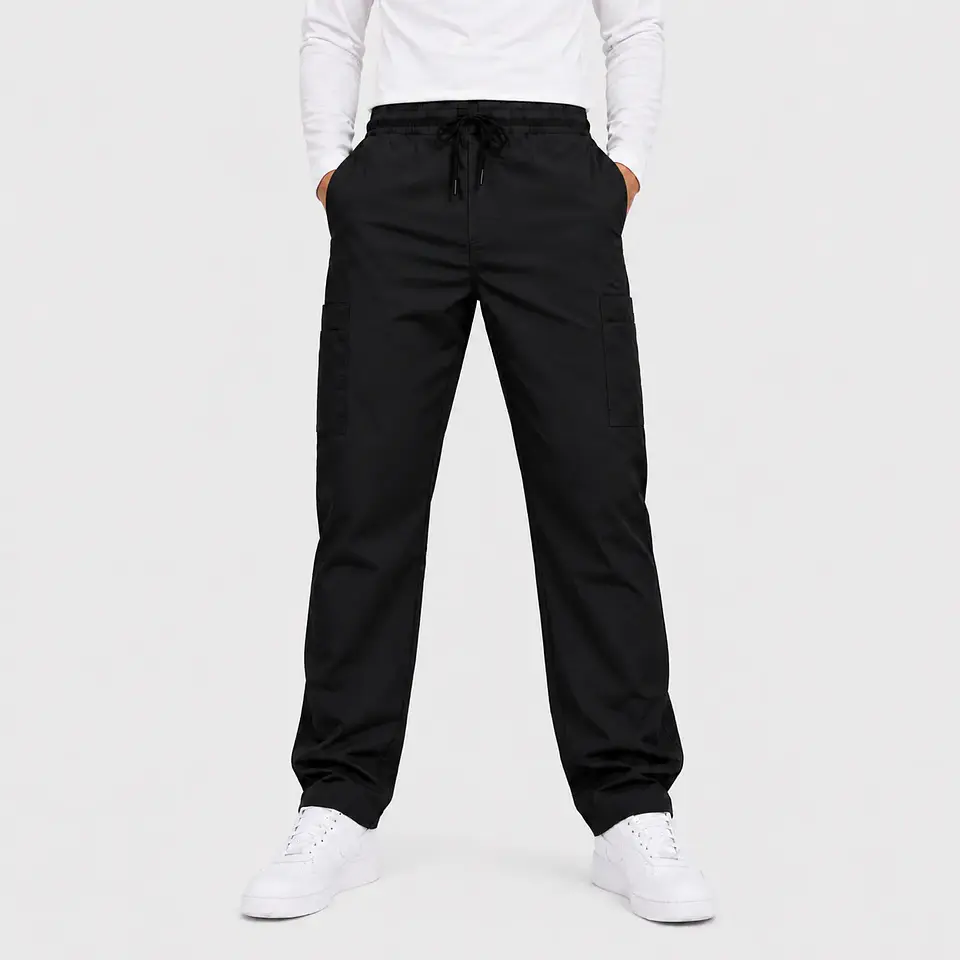 Pantalón Clínico Cargo Poplin Negro Hombre 2