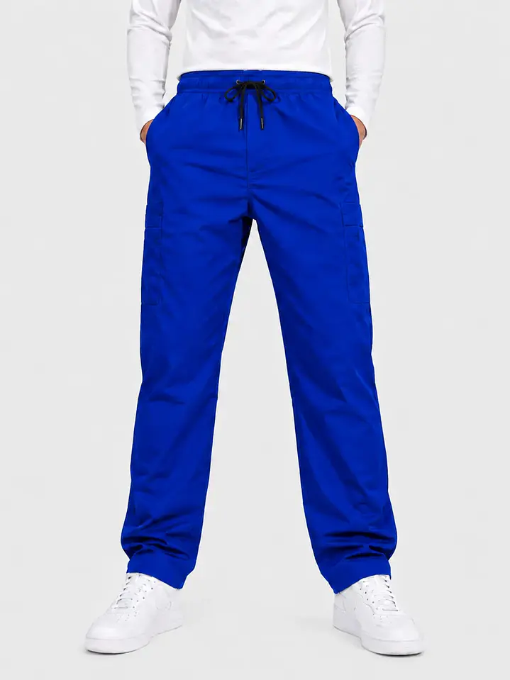 Pantalón Clínico Cargo Poplin Azul Rey Hombre 3