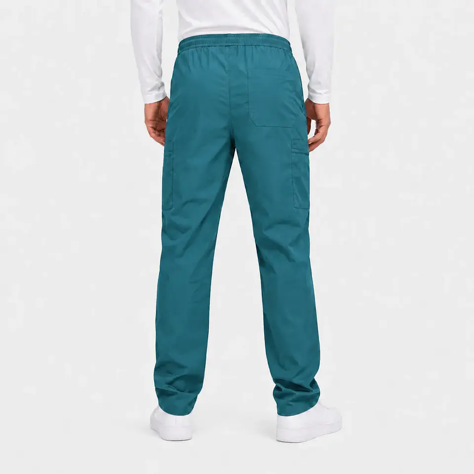Pantalón Clínico Cargo Poplin Verde Petróleo Hombre 2