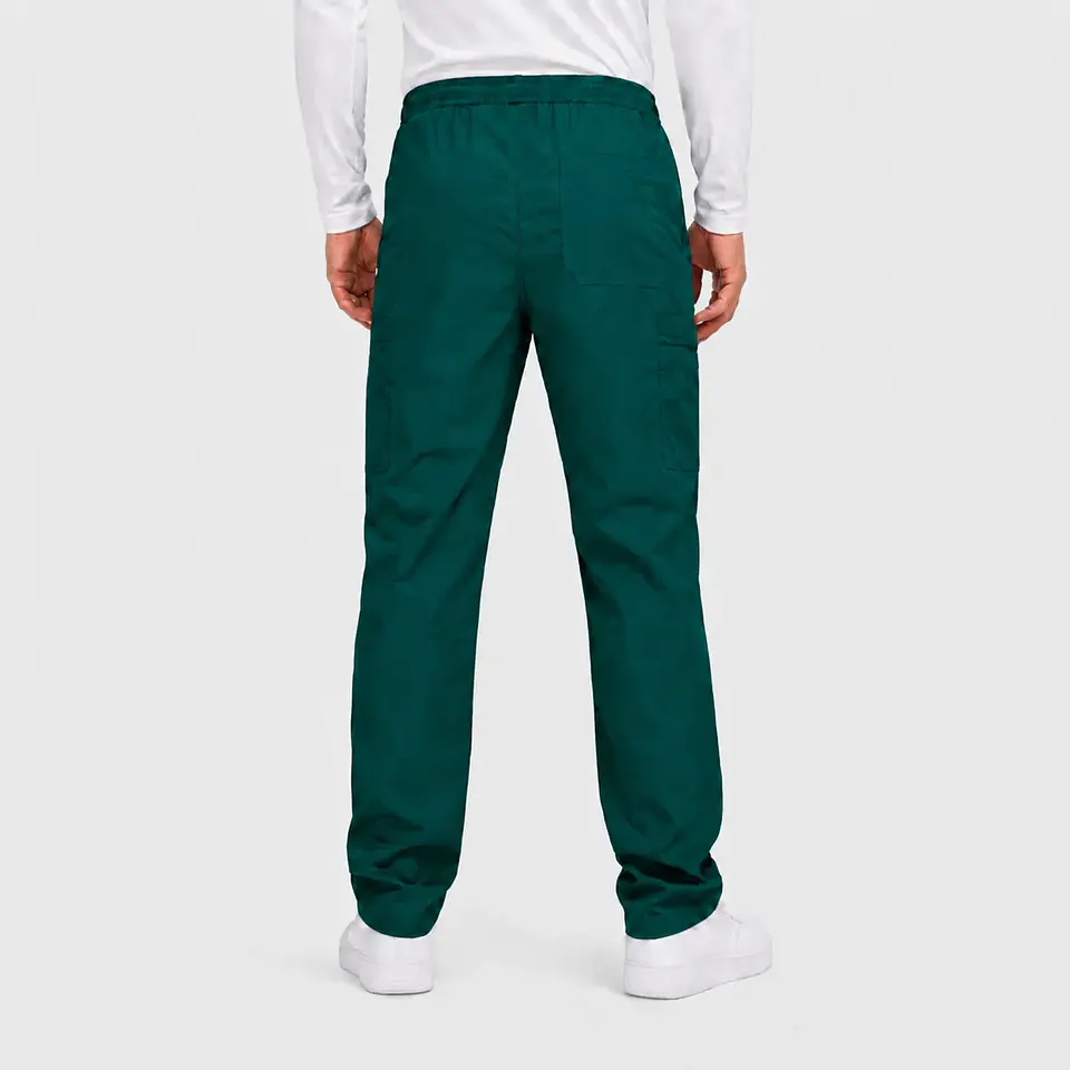 Pantalón Clínico Cargo Poplin Verde Botella Hombre 3