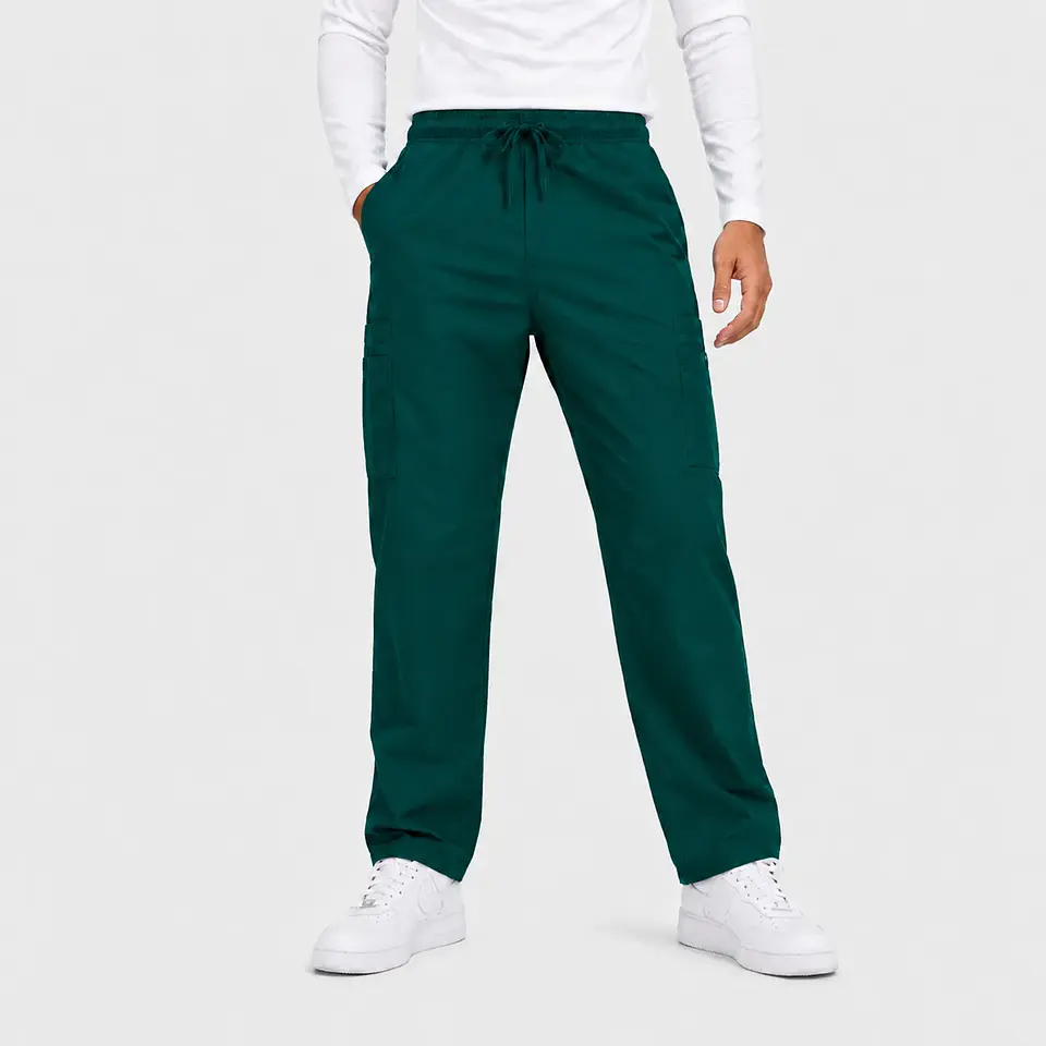 Pantalón Clínico Cargo Poplin Verde Botella Hombre 2