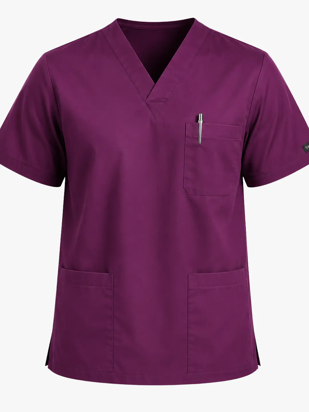 Polera Clínica Cargo Hombre Poplin Burdeo - Uniformes clínicos Égida Chile