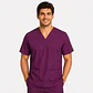 Polera Clínica Cargo Hombre Poplin Burdeo - Miniatura 3